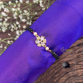 Vriksham AD Stone 3 Triangle With Three Pear Mangalsutra Bracelet-Red White-G18785